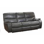 Pecos Power Double Reclining Sofa - Leather Gel Match - Grey